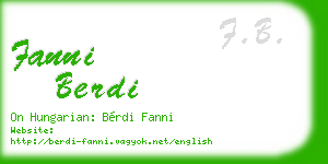 fanni berdi business card